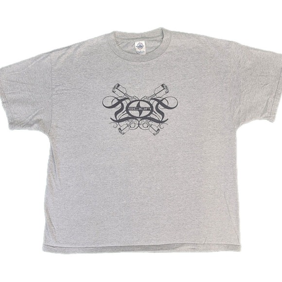 Vtg Scion Car Motor Graphic T-Shirt White Size Large Y2k - Picture 1 of 8